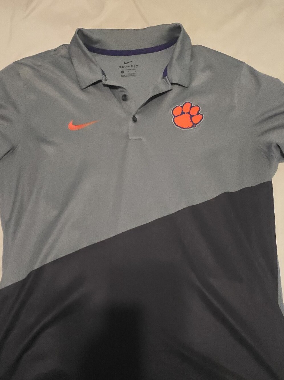 Nike Men's Clemson Rigers Golf Polo with Orange Tiger Paw